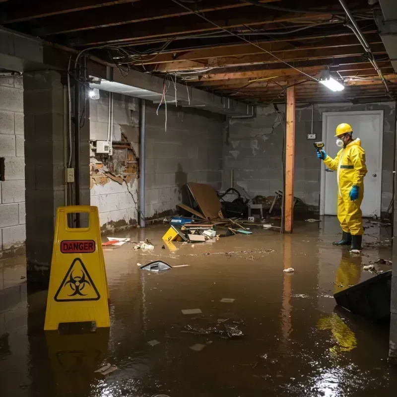 Flooded Basement Electrical Hazard in Obetz, OH Property